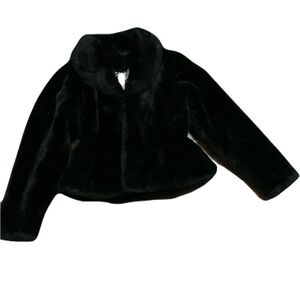 Elegant Black Faux Fur Jacket